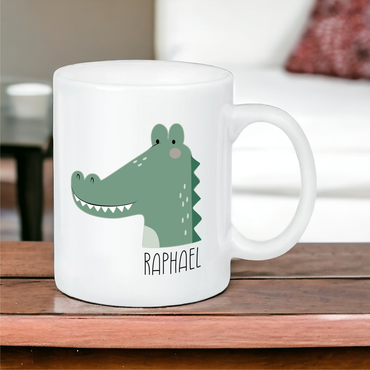 Keramik Tasse glänzend "Krokodil" - mit Wunschnamen