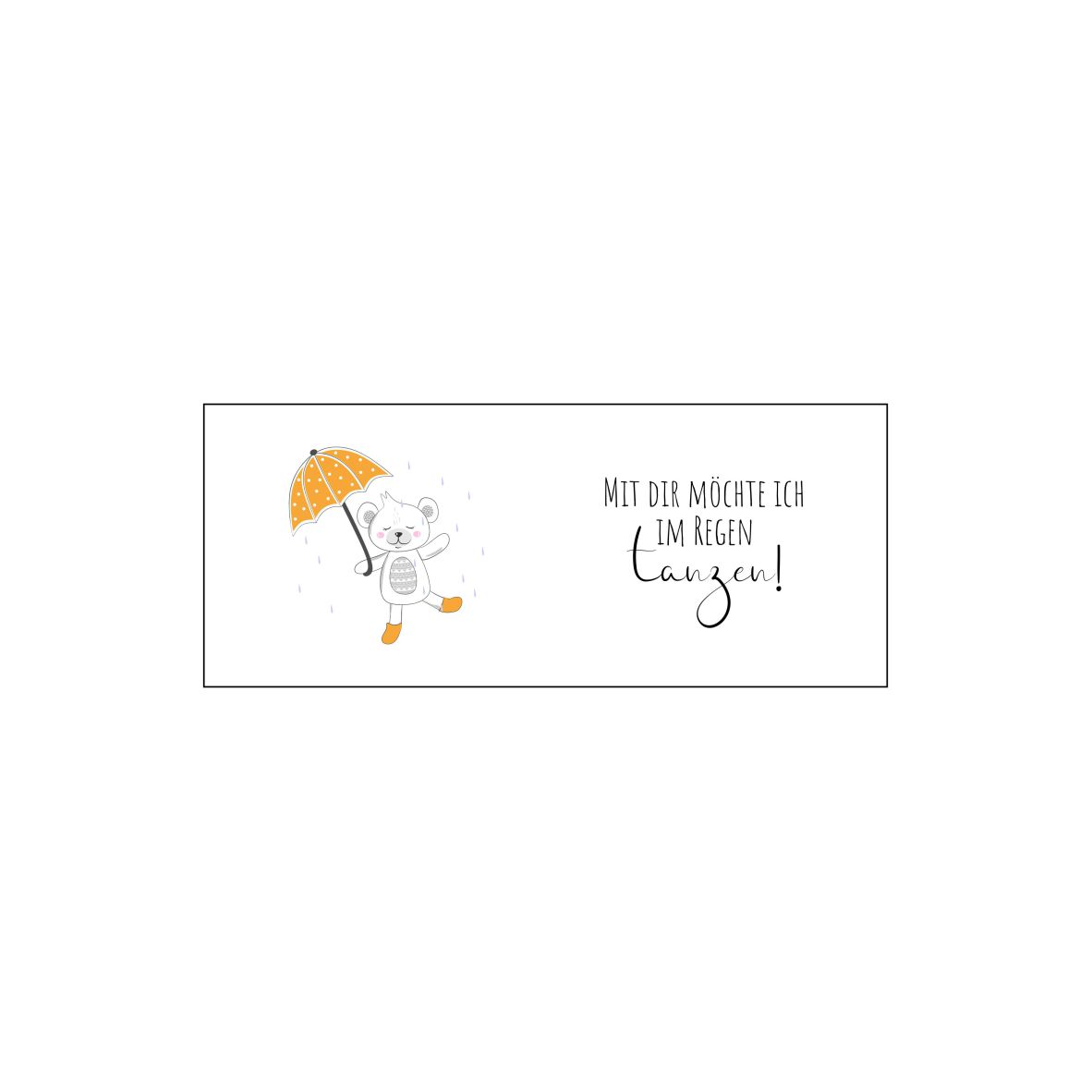Spardose - "Mit dir möchte ich im Regen tanzen!", Bär mit Regenschirm