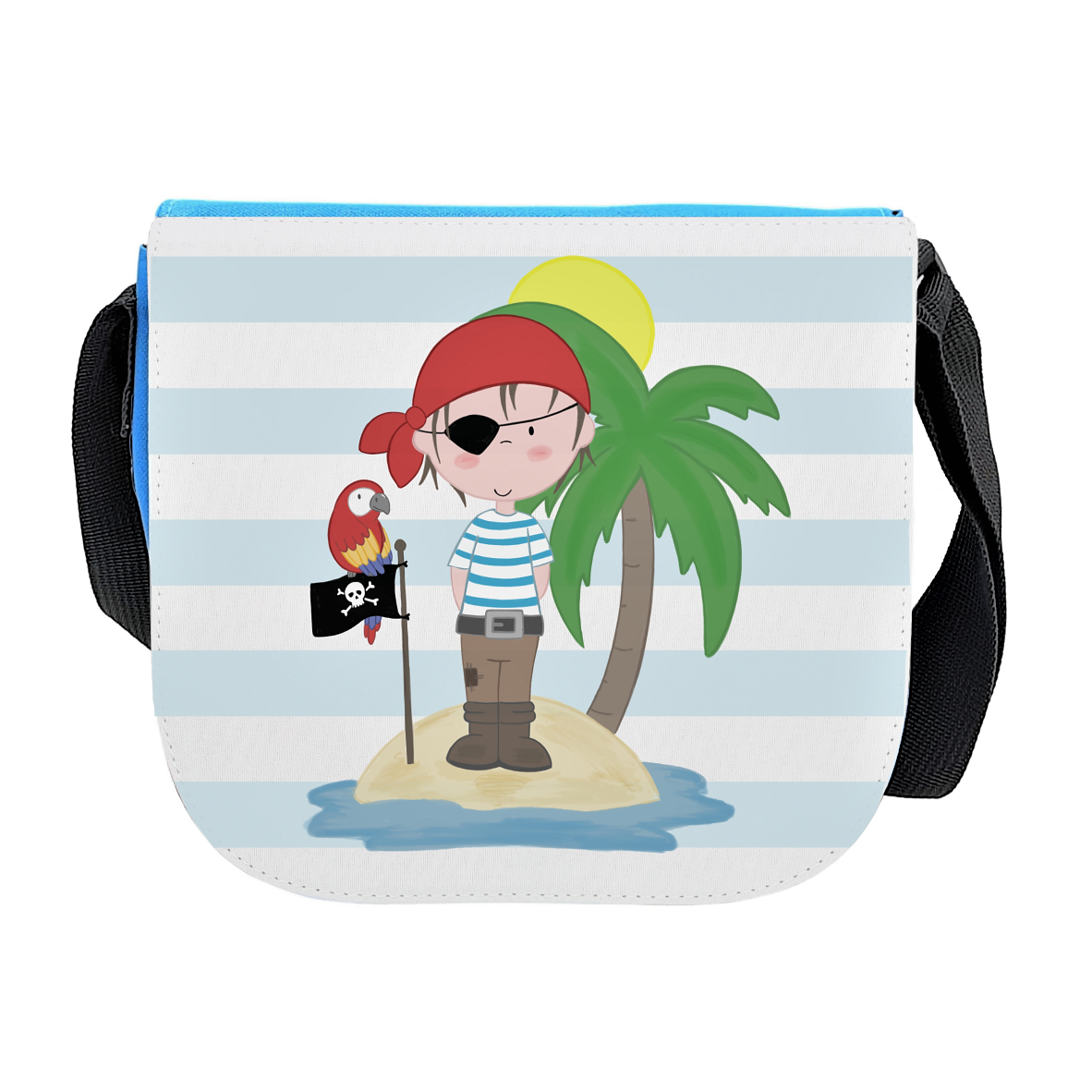 Kindergartentasche mit Streifen "Pirat", hellblau