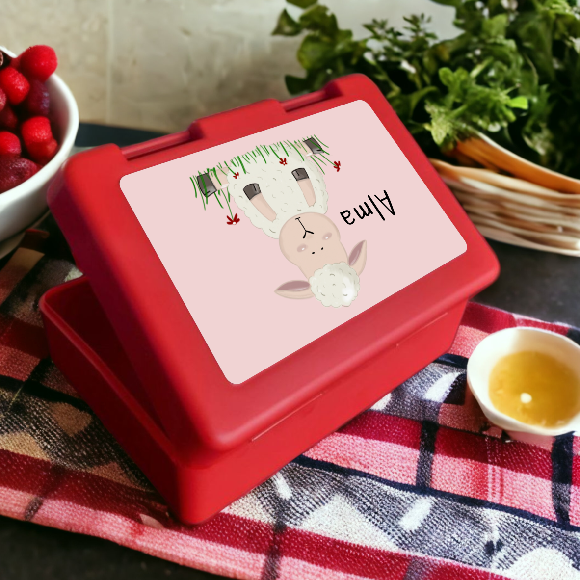 Brotzeitbox / Lunchbox "Schaf" mit Wunschnamen