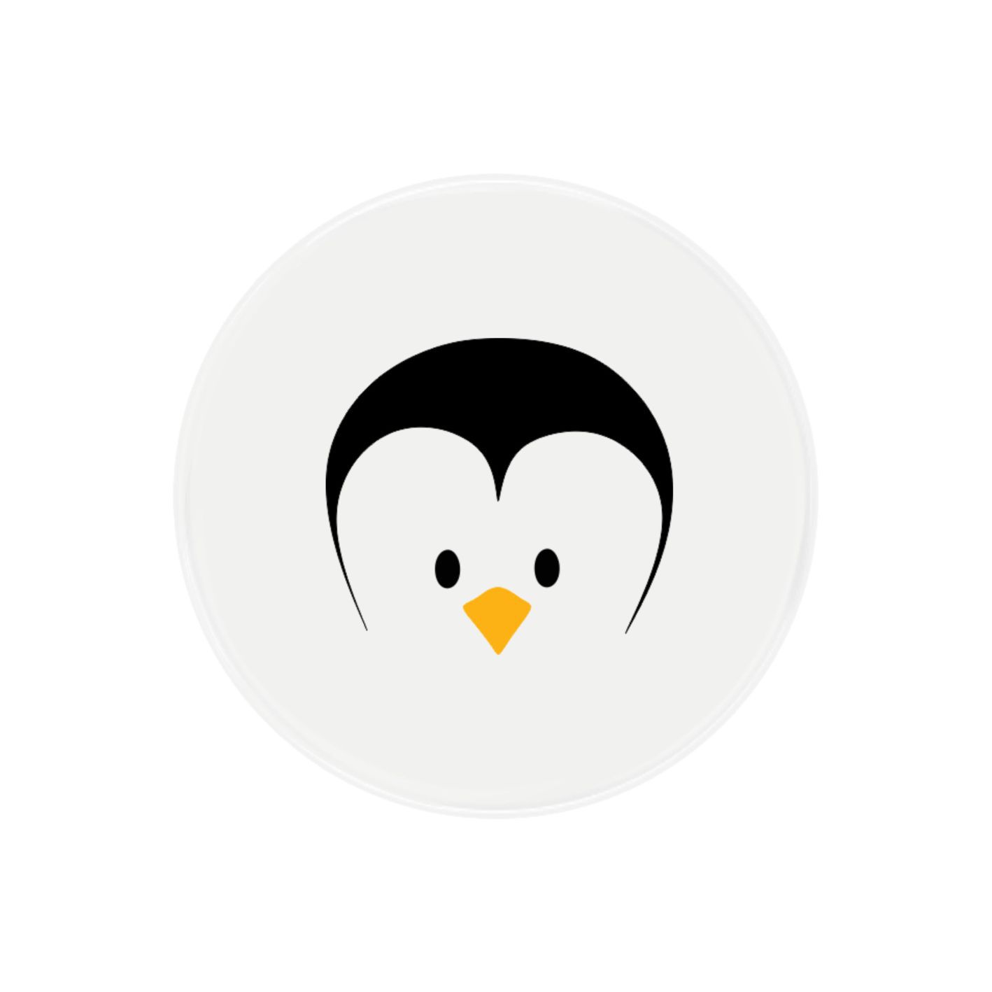 Glasuntersetzer, rund "Winterliches Gesicht" - Pinguin