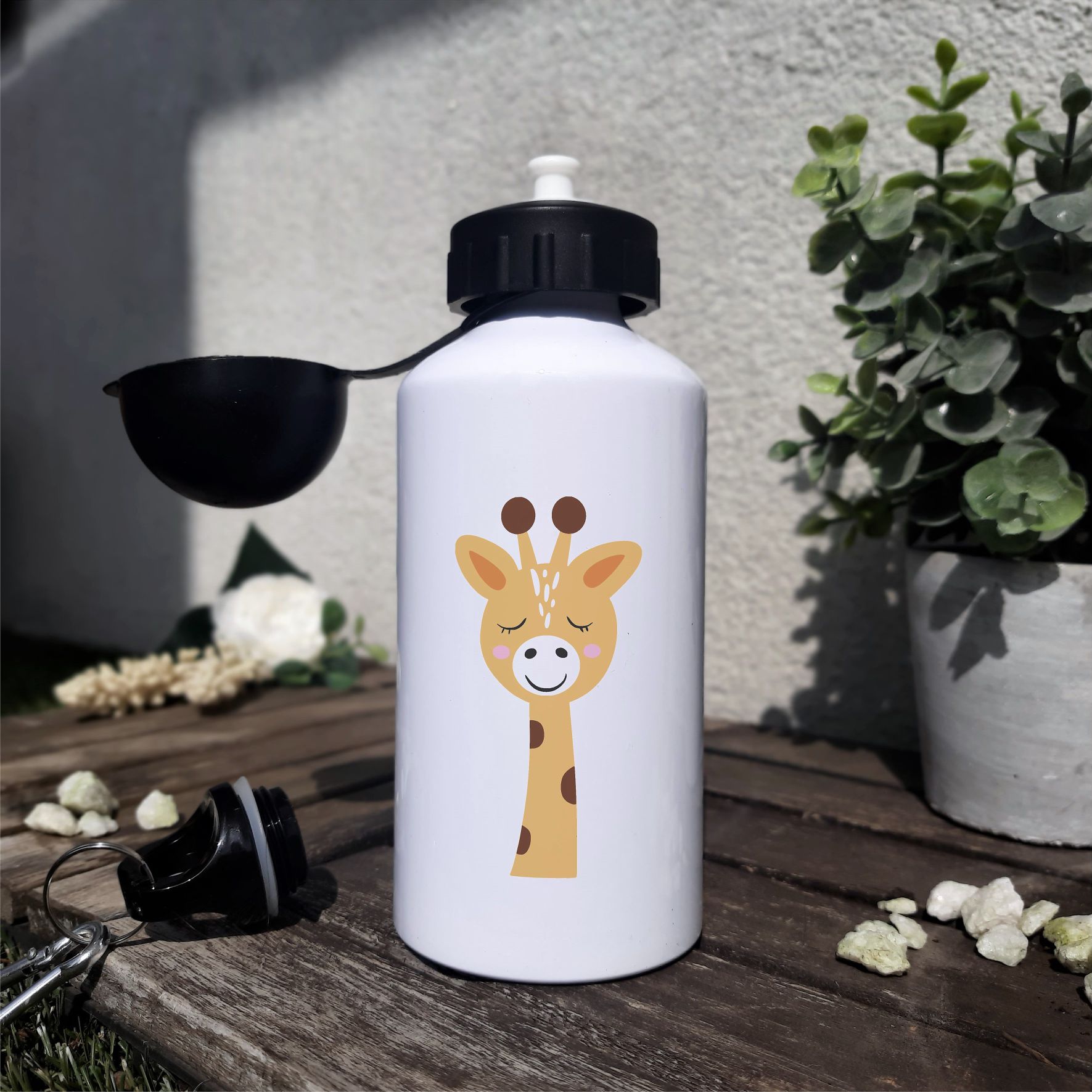 Trinkflasche "Giraffe - Da es förderlich für die Gesundheit ist, habe beschlossen glücklich zu sein"