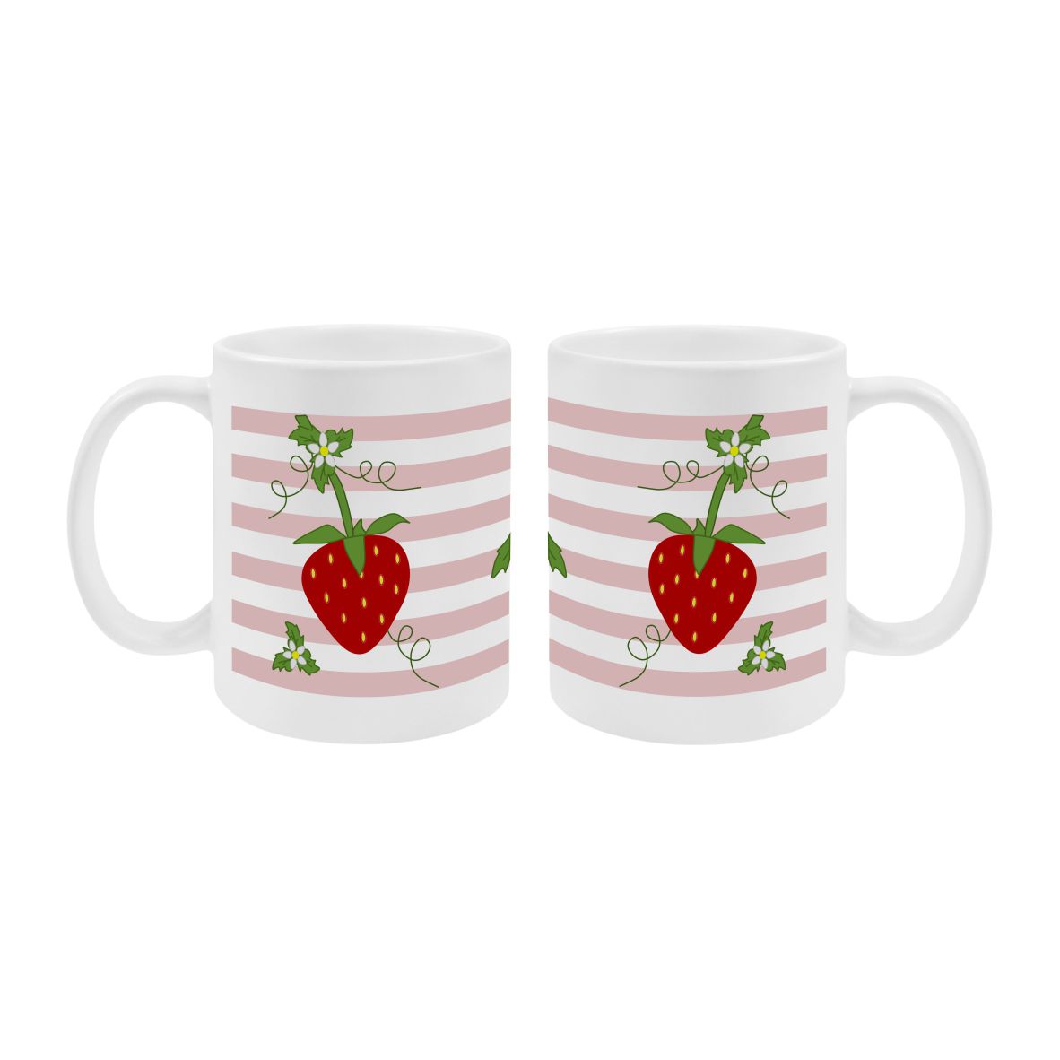 Keramik Tasse satin "Erdbeere"