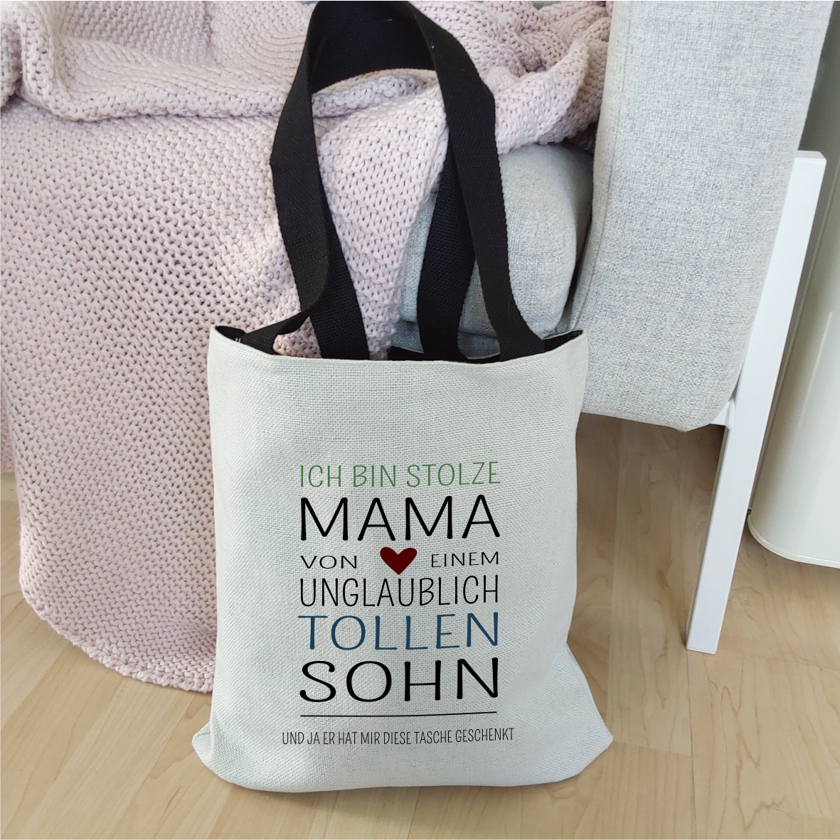 Einkaufstasche "Ich bin stolze Mama von einem unglaublich tollen Sohn..."