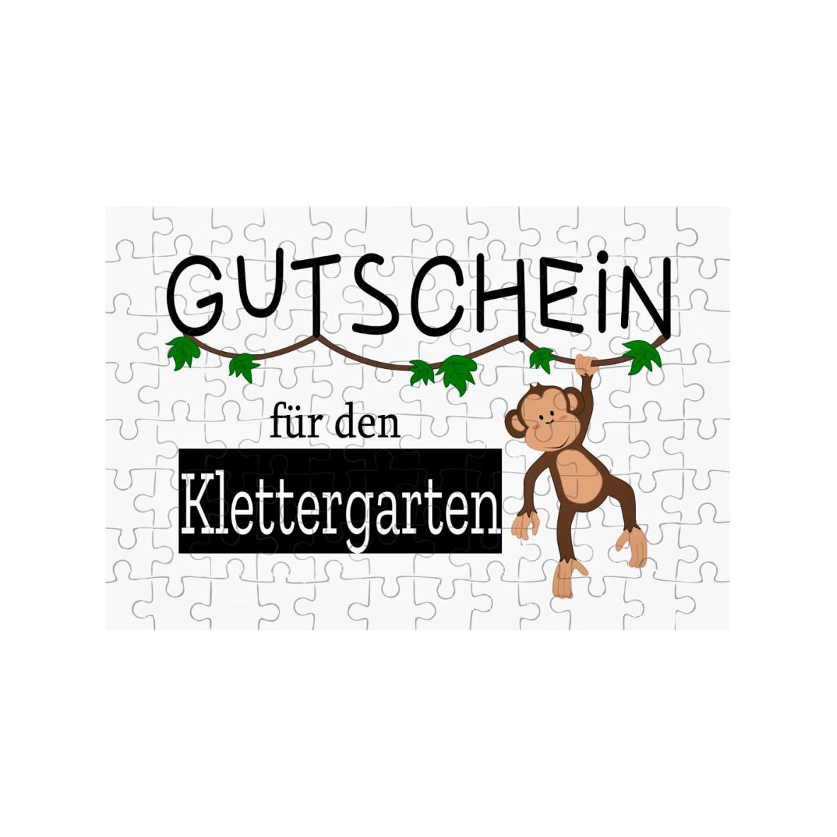 Puzzle-Gutschein "Klettergarten" inkl Stoffbeutel mit Wunschnamen