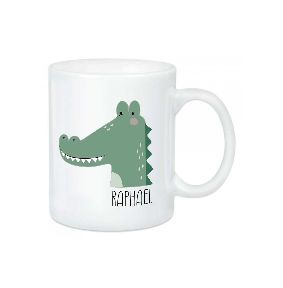 Keramik Tasse glänzend "Krokodil" - mit Wunschnamen