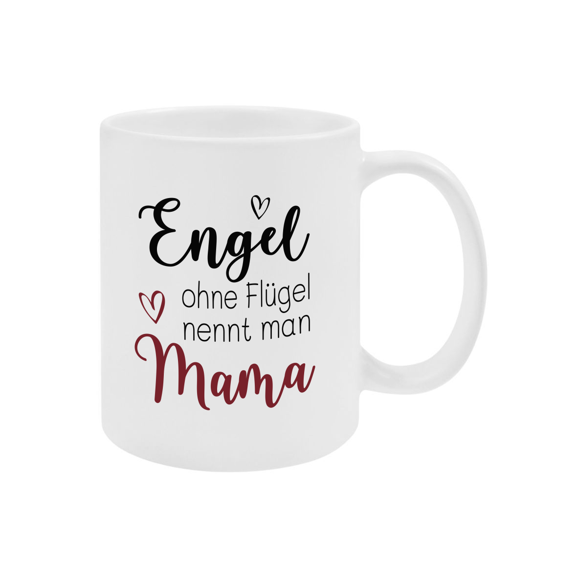 Keramik Tasse satin "Engel ohne Flügel nennt man Mama"