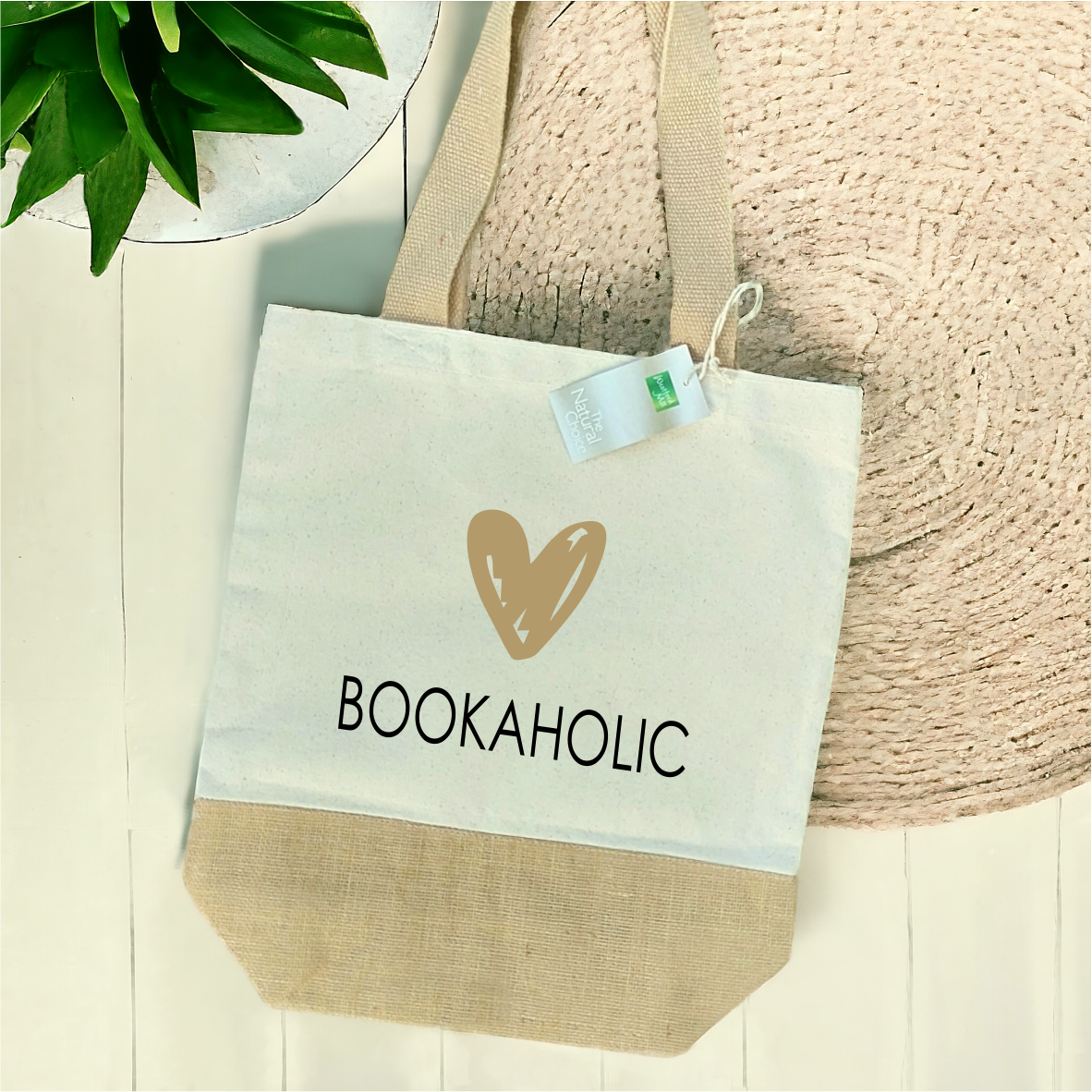 Shopper aus Jute "Bookaholic"
