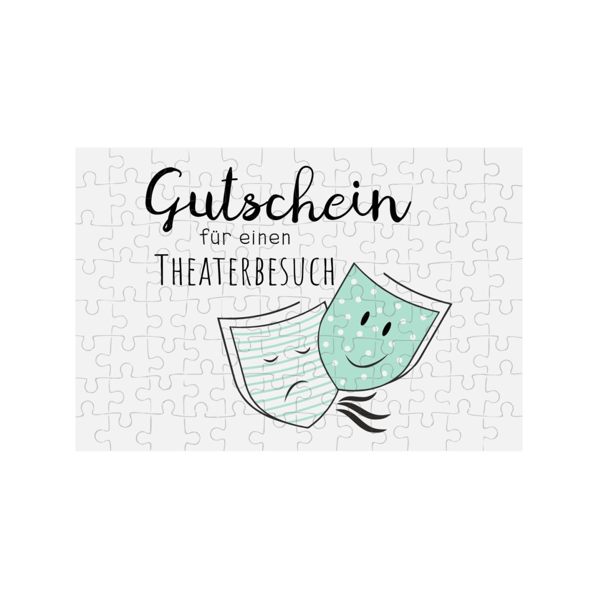 Puzzle-Gutschein mint "Theater" inkl Stoffbeutel mit Wunschnamen
