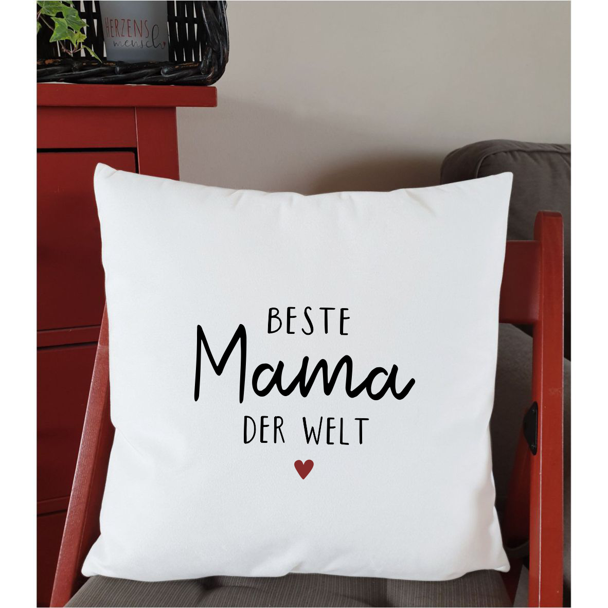 Flauschiges Kissen "Beste Mama der Welt"