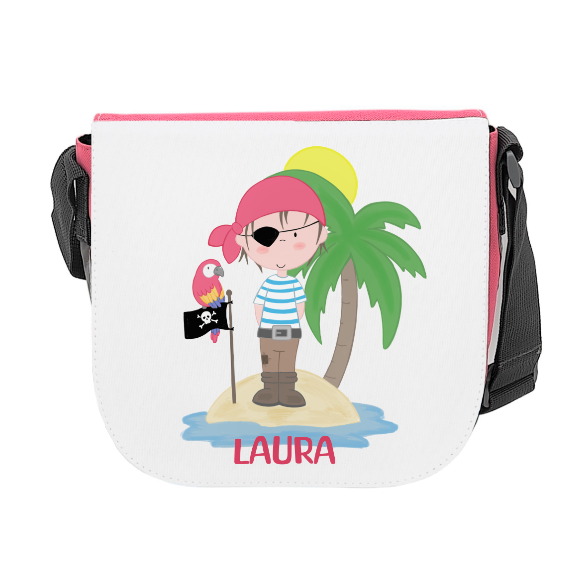 Kindergartentasche "Pirat", pink - mit Wunschnamen