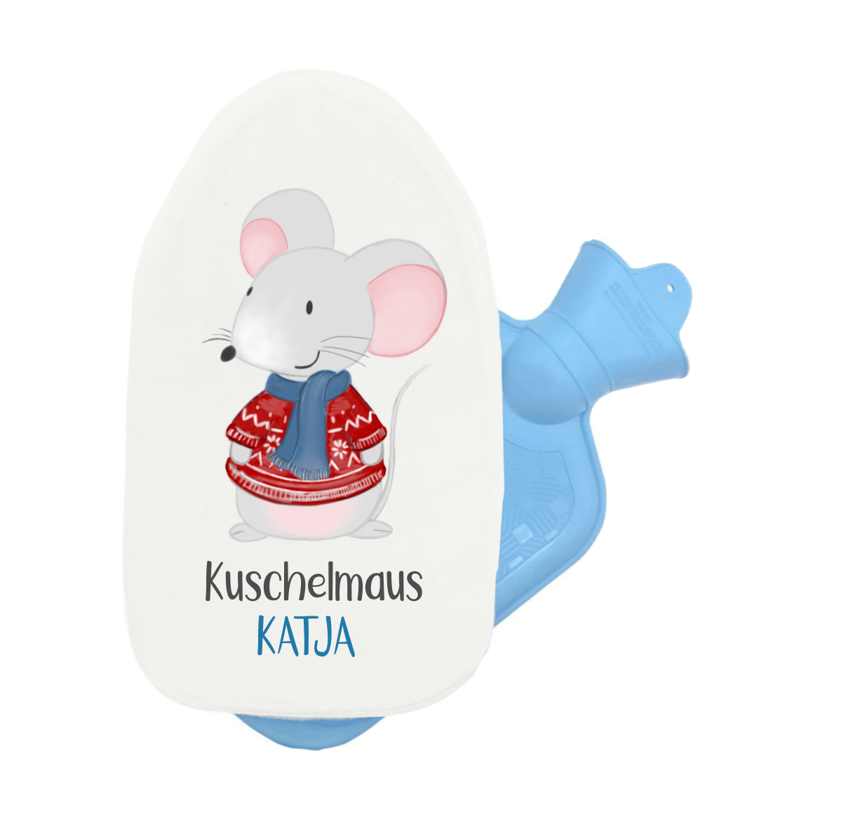 Wärmflasche "Maus - Kuschelmaus" mit Wunschnamen