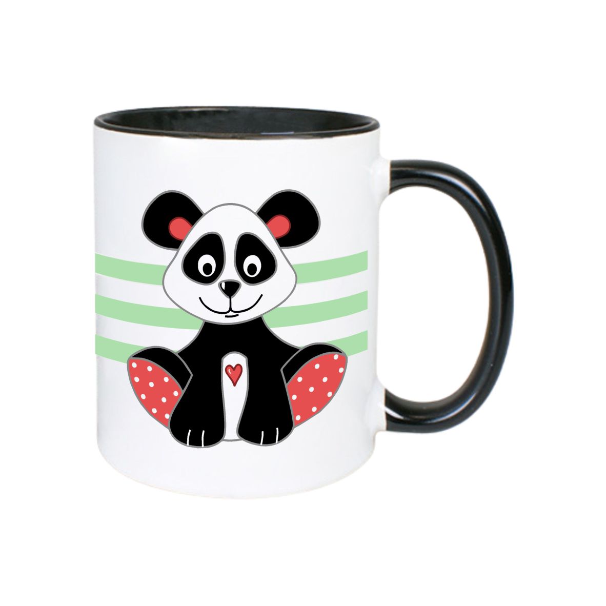 Keramik Tasse schwarz, "Panda"