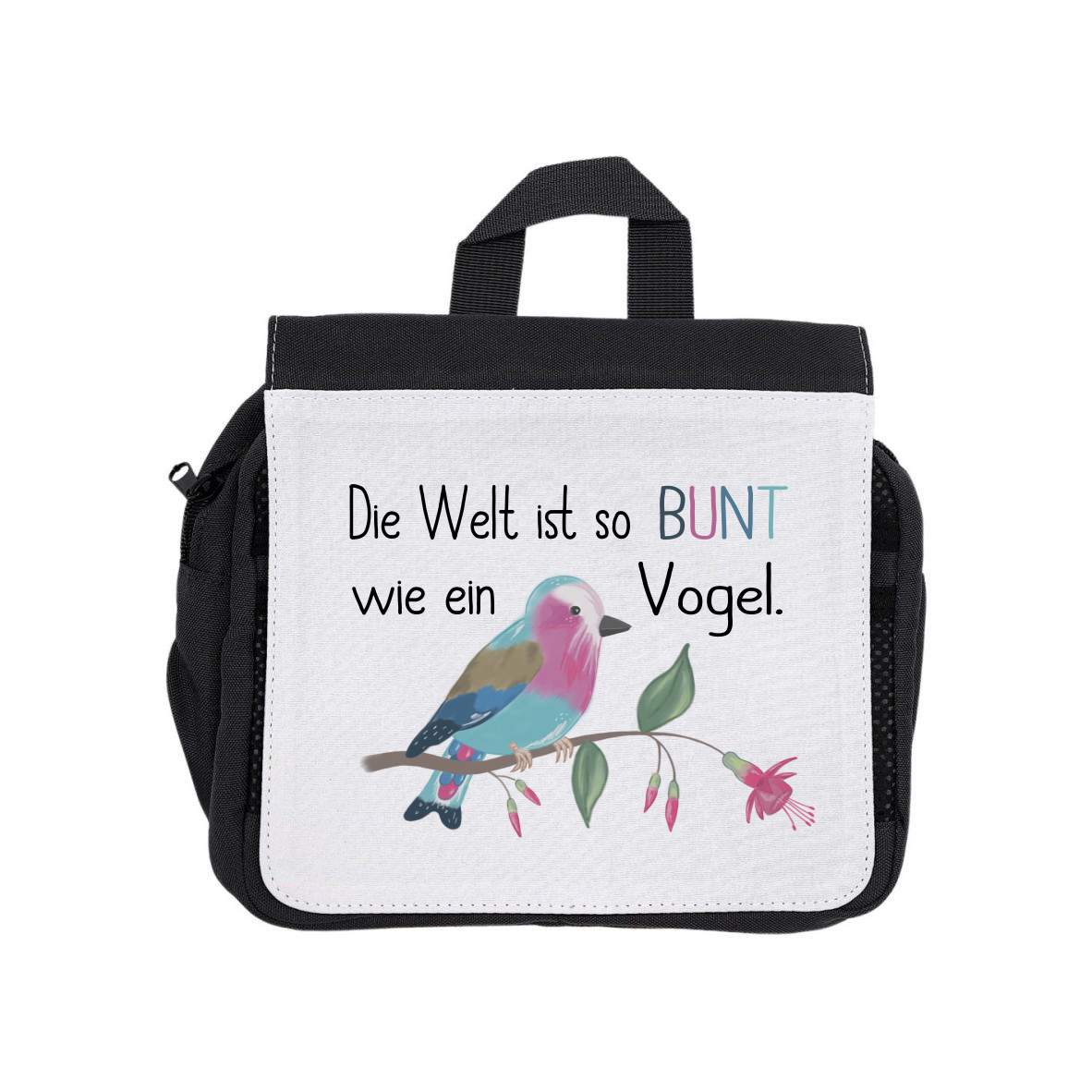Kulturbeutel BERLIN Vogel - "Die Welt ist so bunt wie ein Vogel"