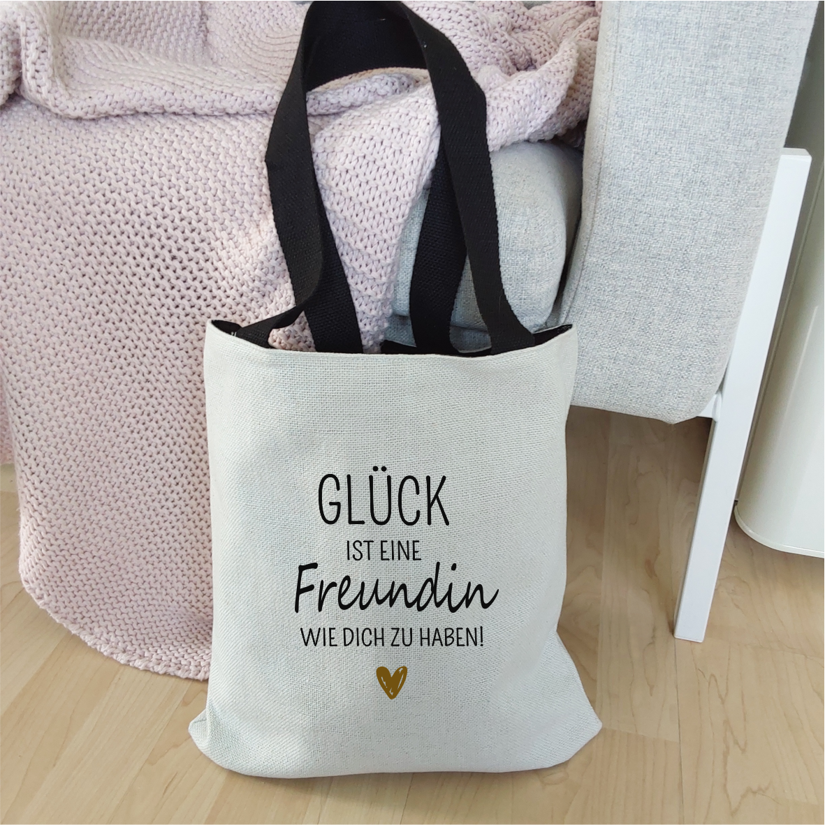 Einkaufstasche "Glück ist eine Freundin wie dich zu haben"