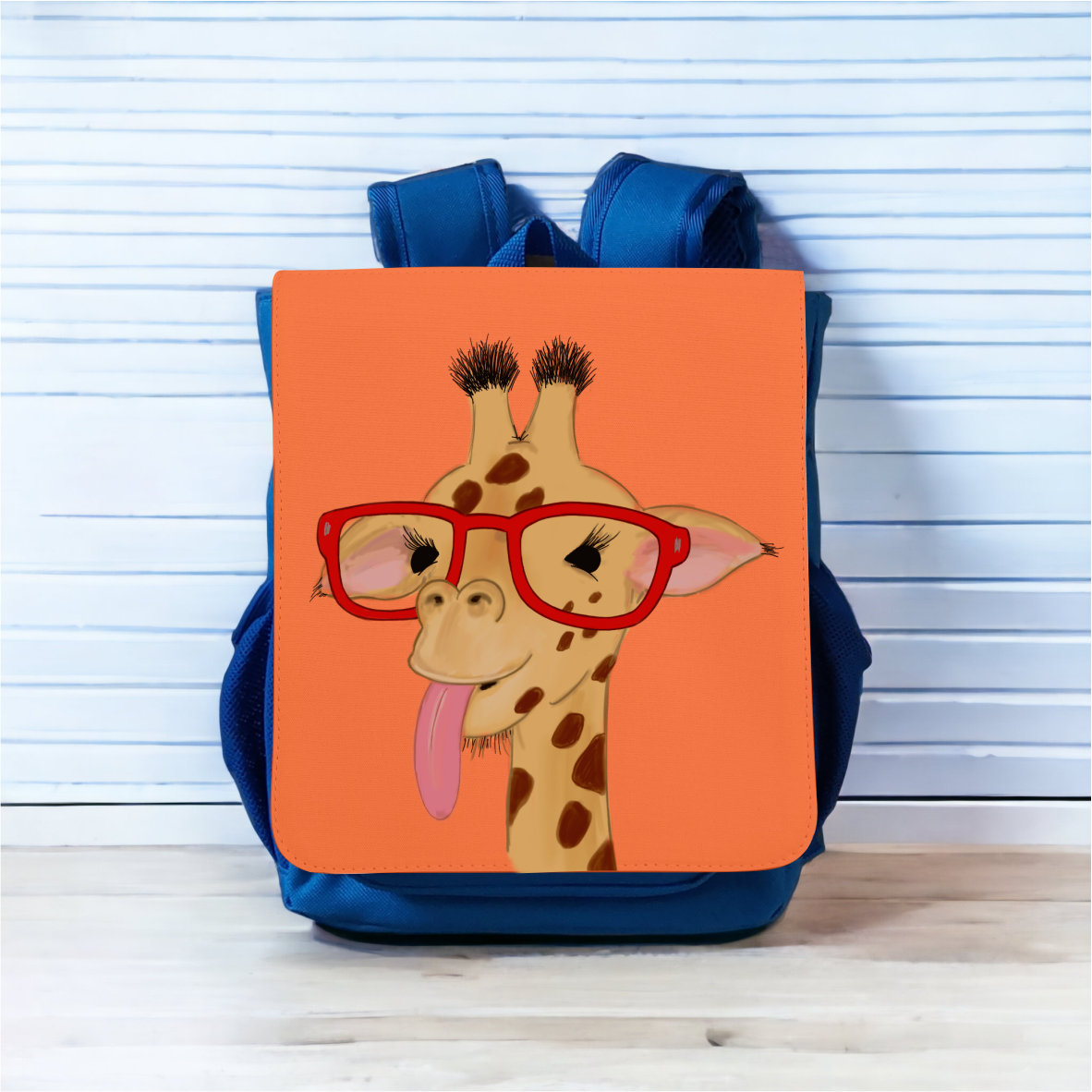 Kindergartenrucksack Fresh Animals "Giraffe", blau