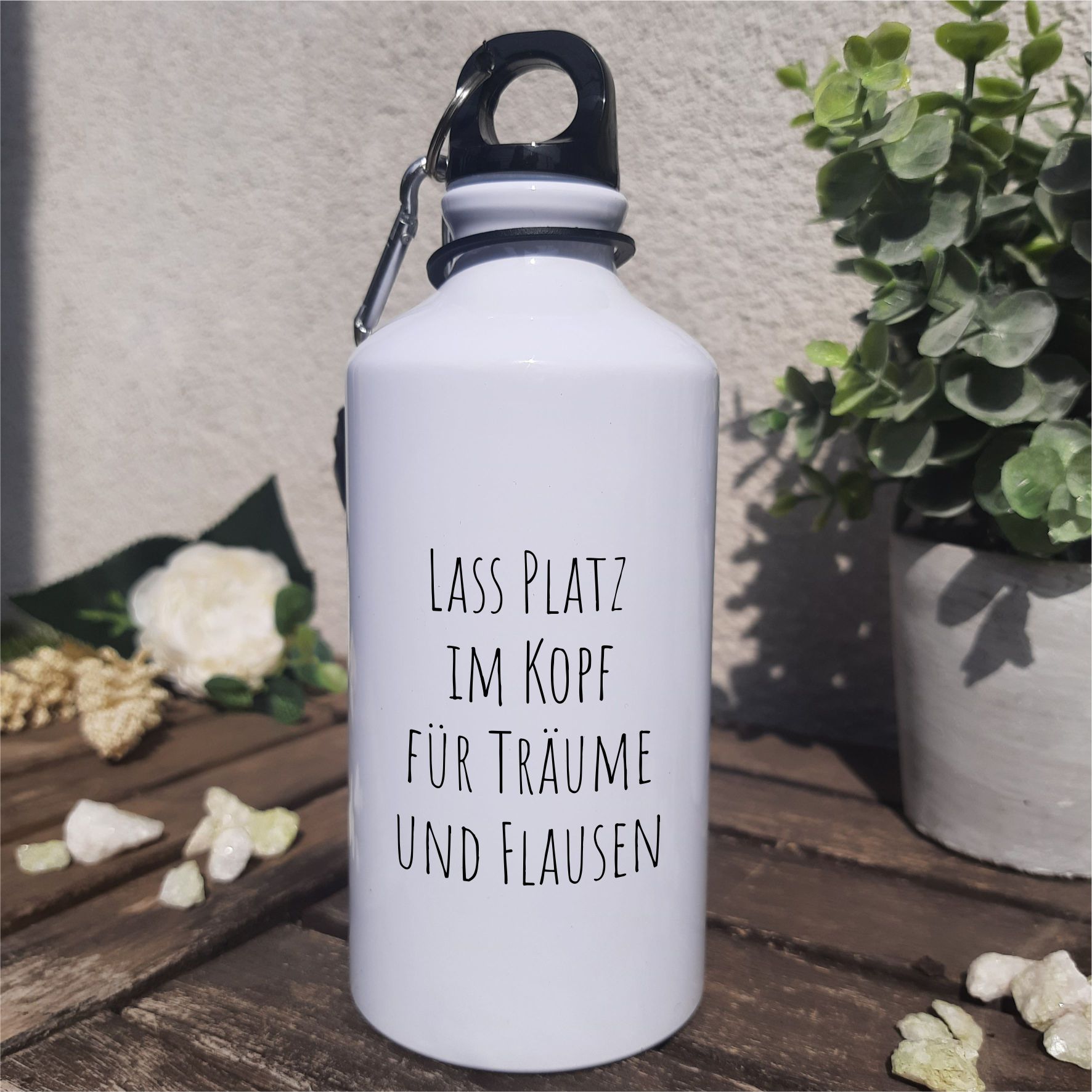 Trinkflasche "Skizze Bär - Lass Platz im Kopf für Träume und Flausen"