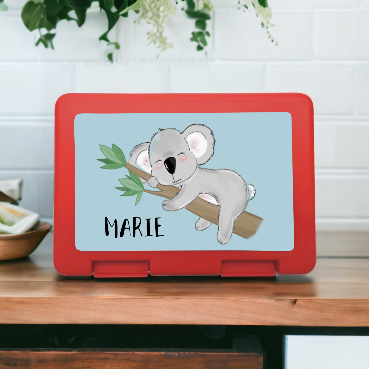 Brotzeitbox / Lunchbox "Koala" mit Wunschnamen