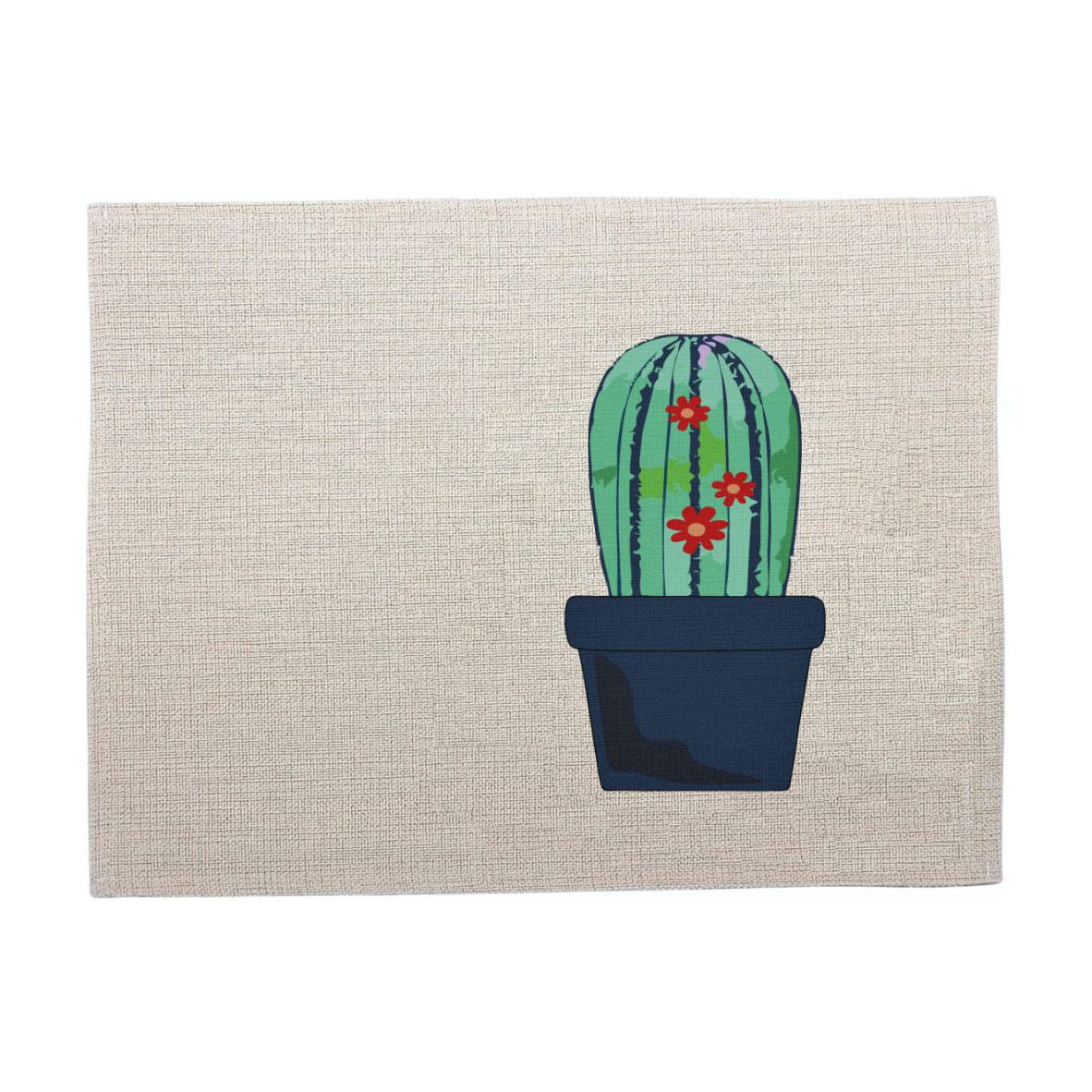 Tischset "Kaktus", Topf - türkisblau