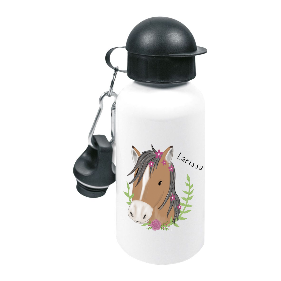 Trinkflasche "Pferd" mit Wunschnamen