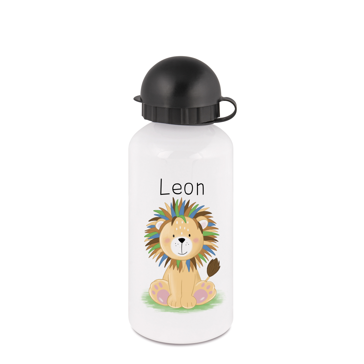 Trinkflasche "Löwe" mit Wunschnamen, 400ml