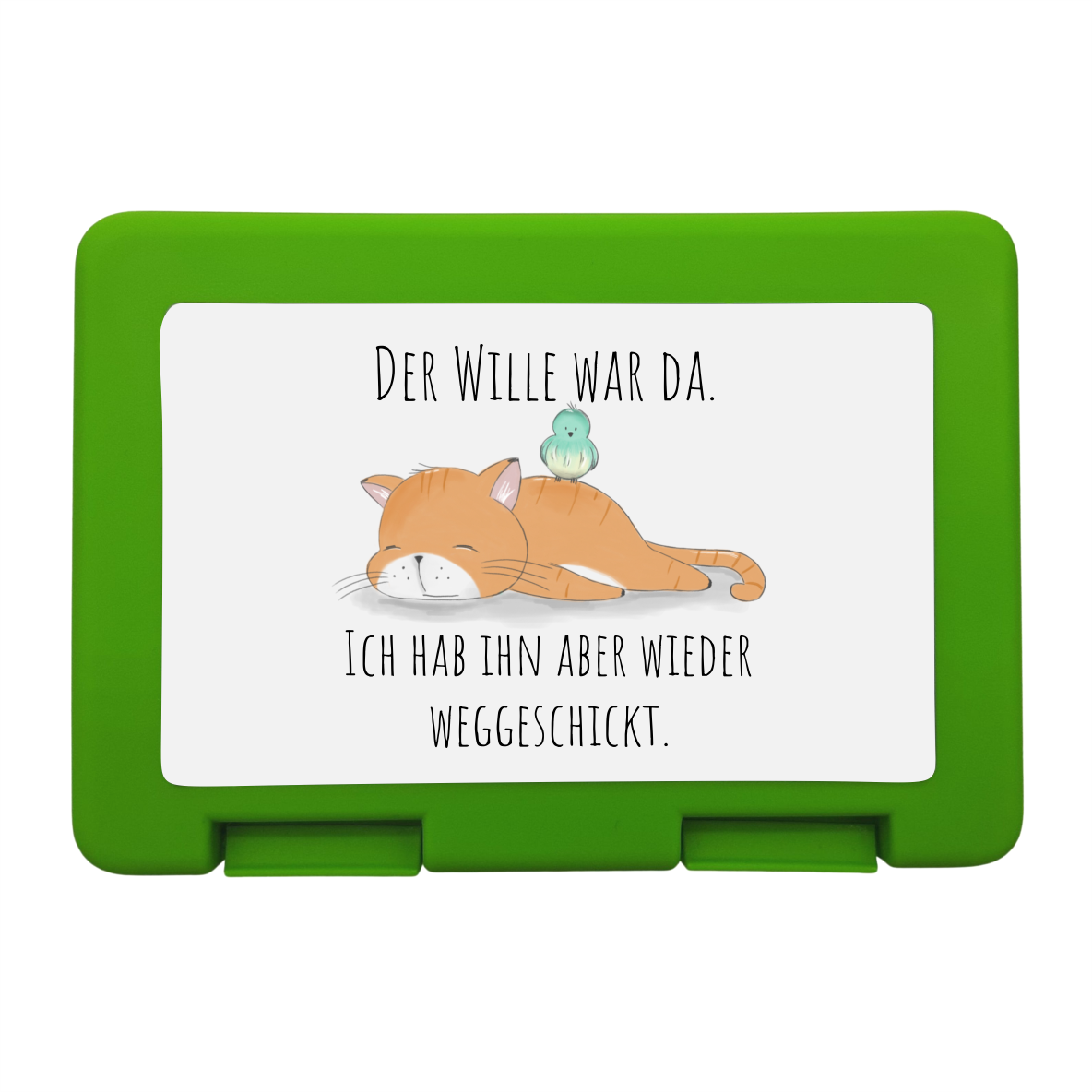 Brotzeitbox / Lunchbox  "Der Wille war da..", Katze