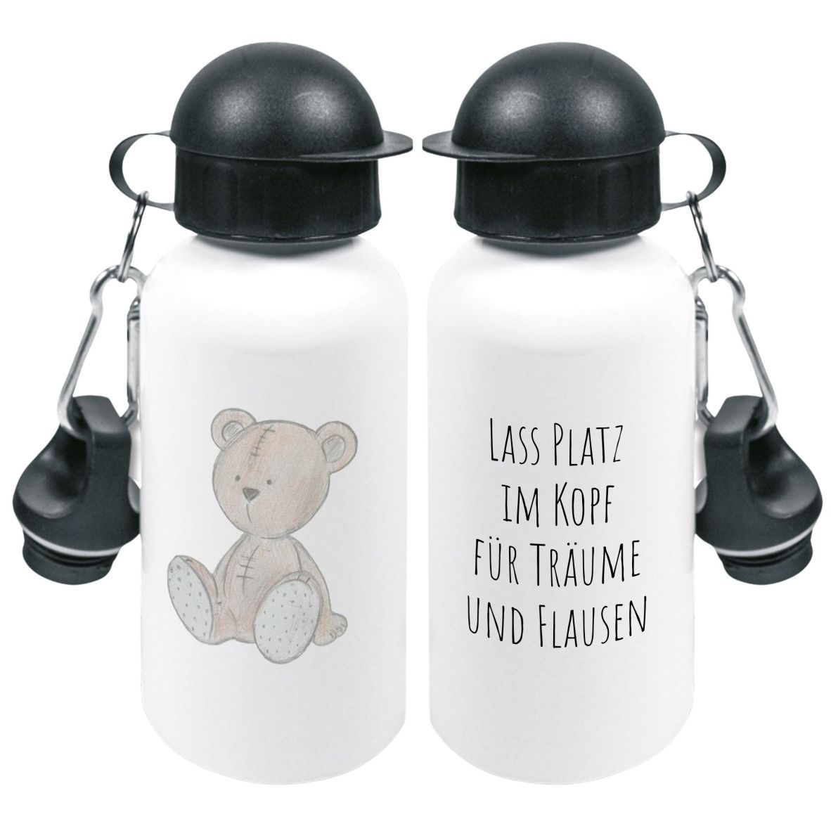 Trinkflasche "Skizze Bär - Lass Platz im Kopf für Träume und Flausen", 500ml